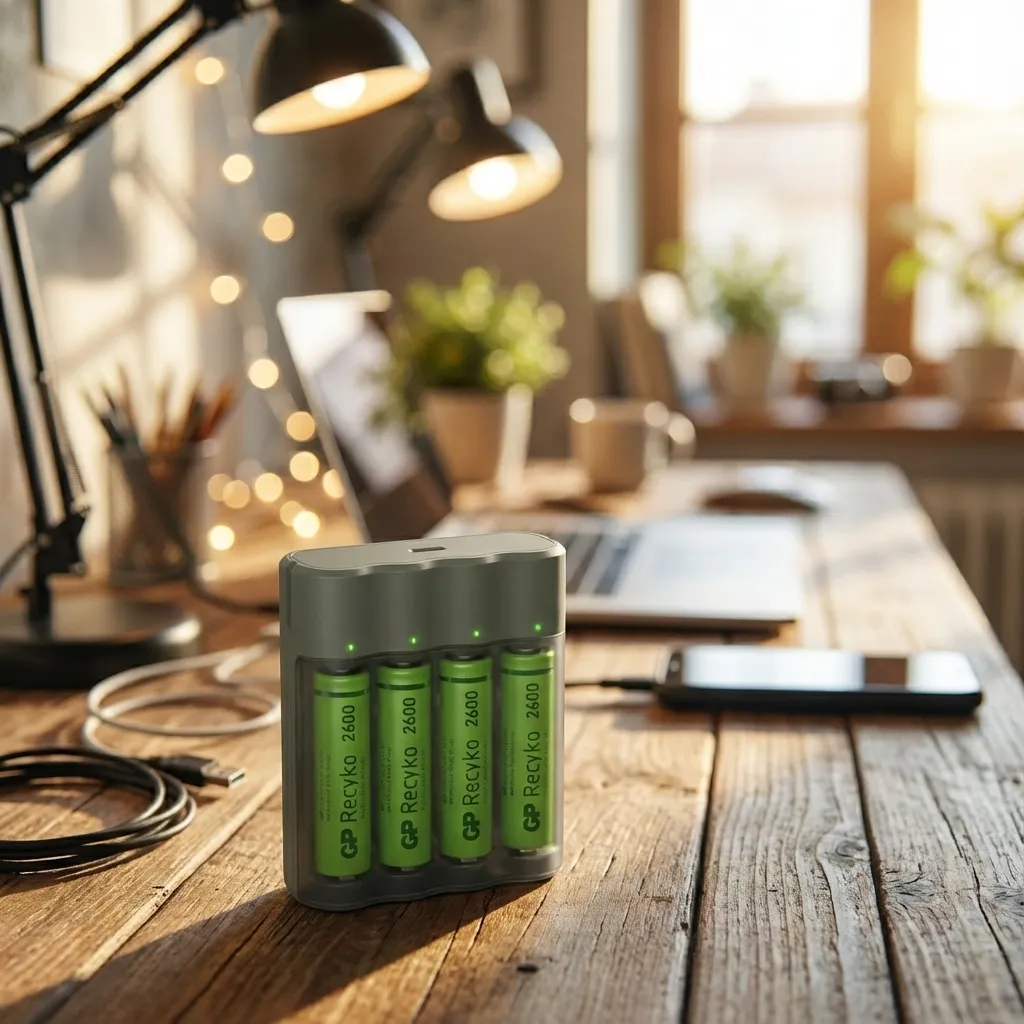 Batteriladdare (4h) inkl 4 st GP AA 2600mAh